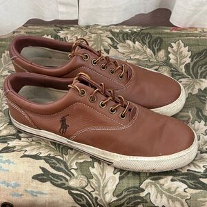 Polo by Ralph Lauren Men's Tan Leather Sneakers